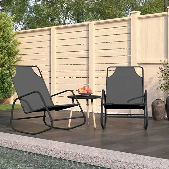 Kahili Rocking Sun Lounger Set of 2 - Grey, Textilene product