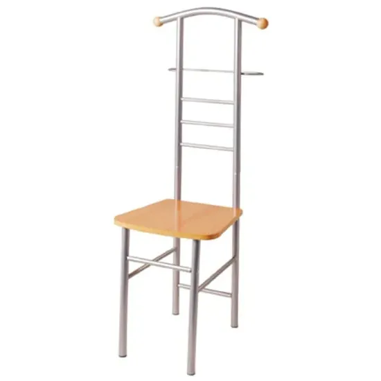 Kaibito Metal Valet Stand with Beech Seat - Beech