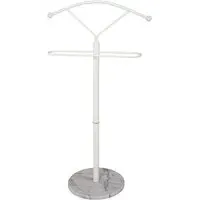 Kaibito Metal Valet Stand with Marble Base - White