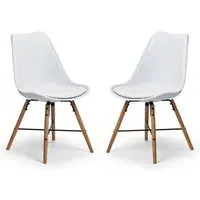 Kaili Dining Chair - White, Faux Leather