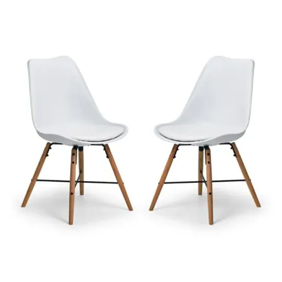 Kaili Dining Chair - White, Faux Leather