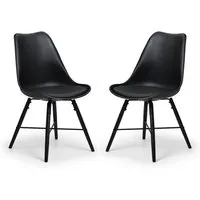 Kaili Pair of Dining Chairs - Black, Faux Leather alternate view