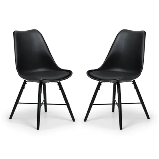 Kaili Pair of Dining Chairs - Black, Faux Leather product