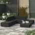 Kaira 6 Piece Rattan Garden Lounge Set with Cushions - Black