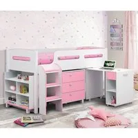 Kaira Cabin Bunk Bed with Storage - White