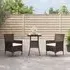 Kaius Rattan 3 Piece Garden Bistro Set with Cushions - Brown