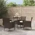Kaius Rattan 5 Piece Garden Bistro Set with Cushions - Brown