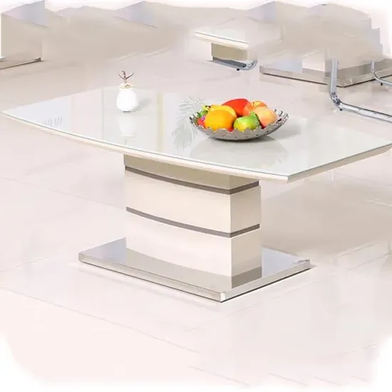 Kaiyo Glass Top Coffee Table - Cappuccino image