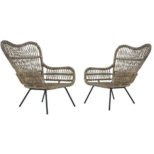 Kalausi Kubu Rattan Chair Pair - Grey image