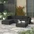 Kaleo 5 Piece Rattan Garden Lounge Set with Cushions - Black
