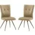 Kalista Dining Chairs in Pair - Taupe, Faux Leather