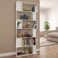 Kalle High Gloss Bookcase and Room Divider - White