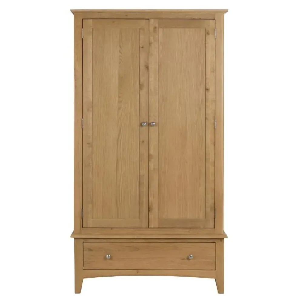 Kamiah 2 Door Wardrobe with Drawer - Oak image