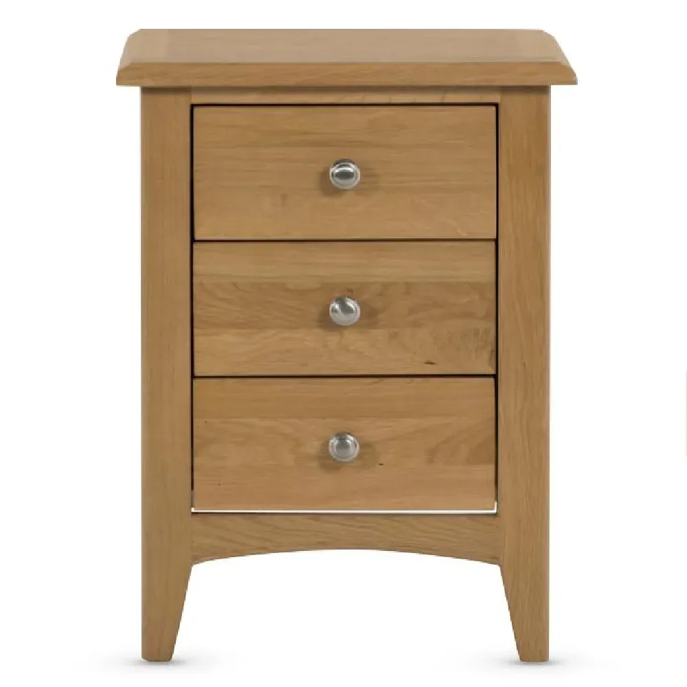Kamiah Bedside Cabinet with 3 Drawers - Oak