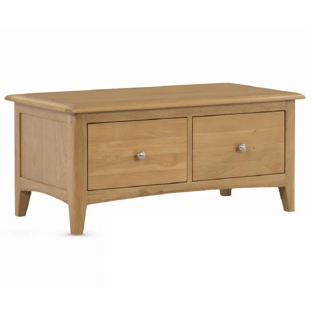 Kamiah Coffee Table with 2 Drawers - Oak