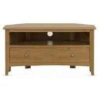Kamiah Corner TV Stand with Drawer - Oak