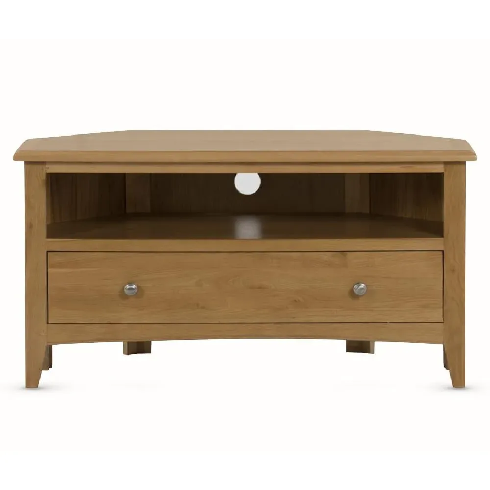 Kamiah Corner TV Stand with Drawer - Oak image