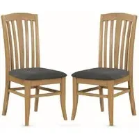 Kamiah High Back Dining Chairs - Oak, Fabric