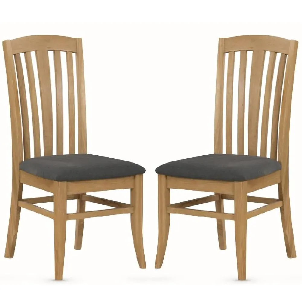 Kamiah High Back Dining Chairs - Oak, Fabric image