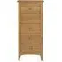 Kamiah Narrow 5 Drawer Chest - Oak
