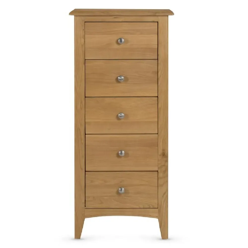 Kamiah Narrow 5 Drawer Chest - Oak image