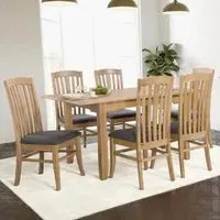 Kamiah Small Extendable Dining Table with 6 Chairs - Oak