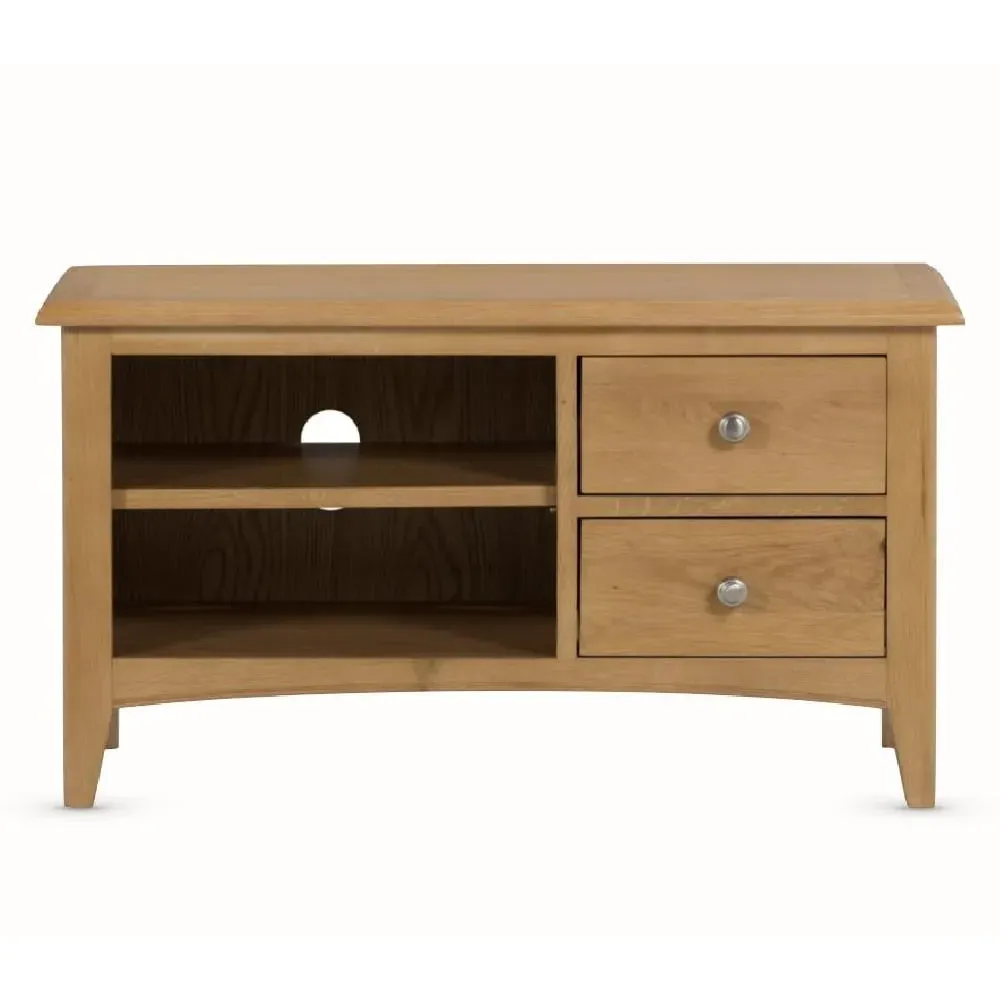 Kamiah Small TV Stand with 2 Drawers - Oak image