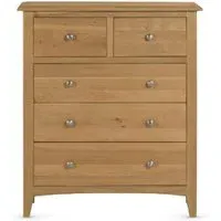 Kamiah Wide 5 Drawer Chest - Oak
