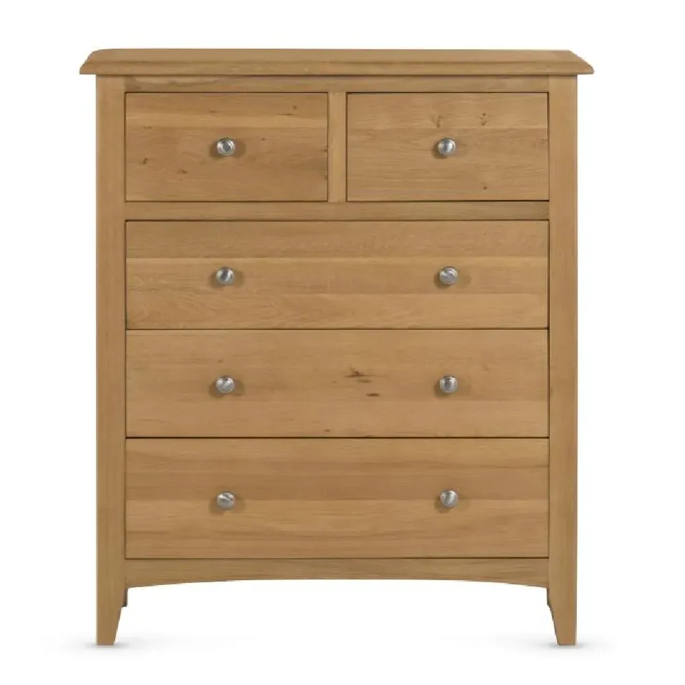 Kamiah Wide 5 Drawer Chest - Oak image