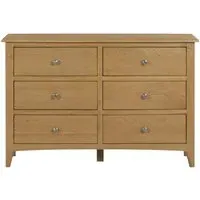 Kamiah Wide 6 Drawer Chest - Oak
