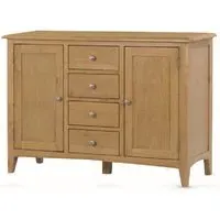 Kamiah Wooden Sideboard with 2 Doors 4 Drawers - Oak