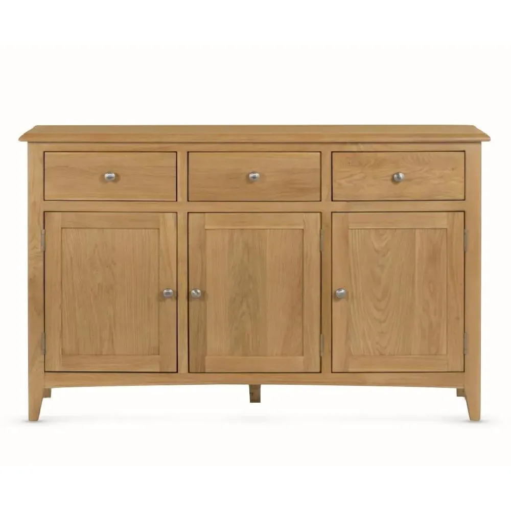 Kamiah Wooden Sideboard with 3 Doors 3 Drawers - Oak
