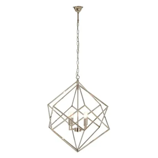 Kamloops Geometric Chandelier Ceiling Light - Silver, Stainless Steel