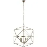 Kamloops Hexagonal Chandelier Ceiling Light - Silver, Stainless Steel