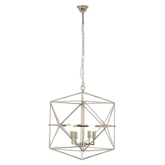 Kamloops Hexagonal Chandelier Ceiling Light - Silver, Stainless Steel