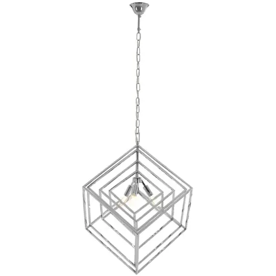 Kamloops Multi Box Chandelier Ceiling Light - Silver, Stainless Steel