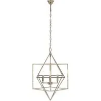 Kamloops Square Chandelier Ceiling Light - Silver, Stainless Steel