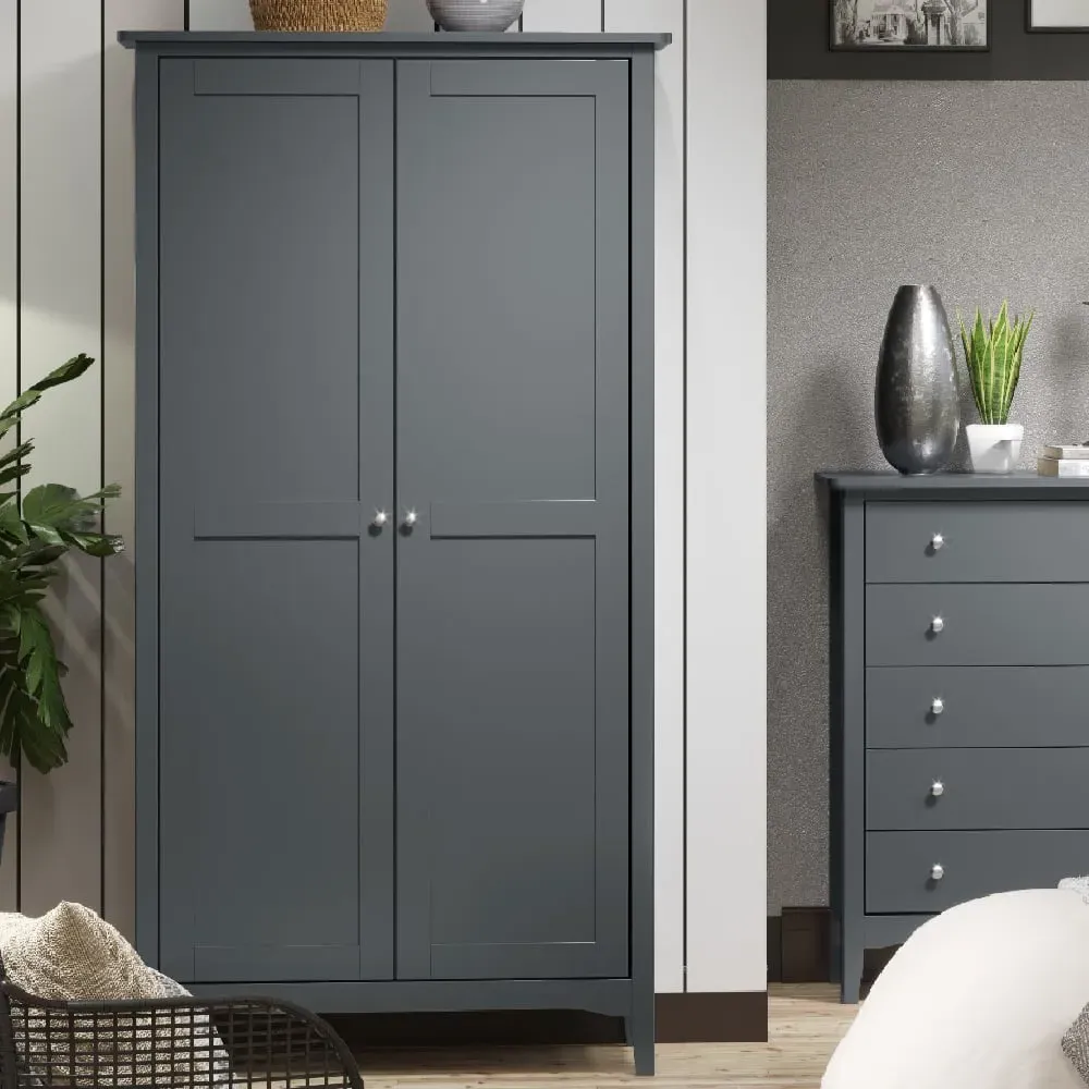 Kamuy 2-Door Wardrobe - Midnight Blue, Wood