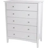 Kamuy 5 Drawer Chest - White, Wood