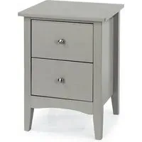 Kamuy Tall Bedside Cabinet with 2 Drawers - Grey, Wood