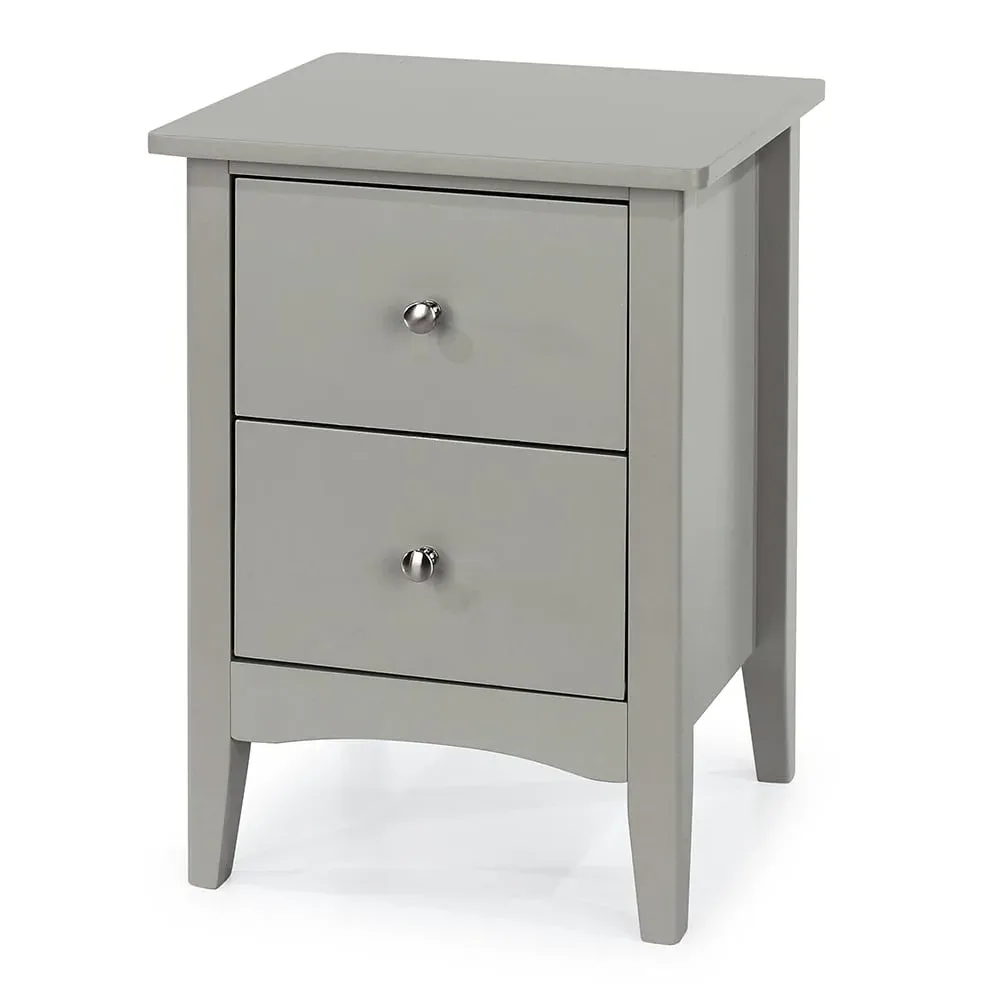 Kamuy Tall Bedside Cabinet with 2 Drawers - Grey, Wood image