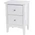 Kamuy Tall Bedside Cabinet with 2 Drawers - White, Wood