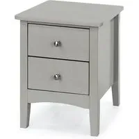 Kamuy Wide Bedside Cabinet with 2 Drawers - Grey, Wood