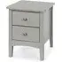 Kamuy Wide Bedside Cabinet with 2 Drawers - Grey, Wood