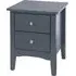 Kamuy Wide Bedside Cabinet with 2 Drawers - Midnight Blue, Wood