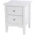 Kamuy Wide Bedside Cabinet with 2 Drawers - White, Wood