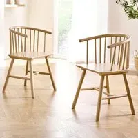 Kanata Dining Chairs - Light Brown, Wood (Pair)