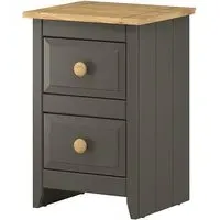 Kang 2-Drawer Petite Bedside Cabinet - Carbon, Pine alternate view