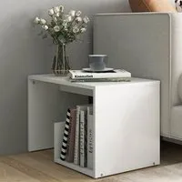 Kanoa Side Table with Storage - White, Chipboard
