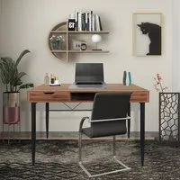 Kapolei Laptop Desk with 2 Drawers - Walnut
